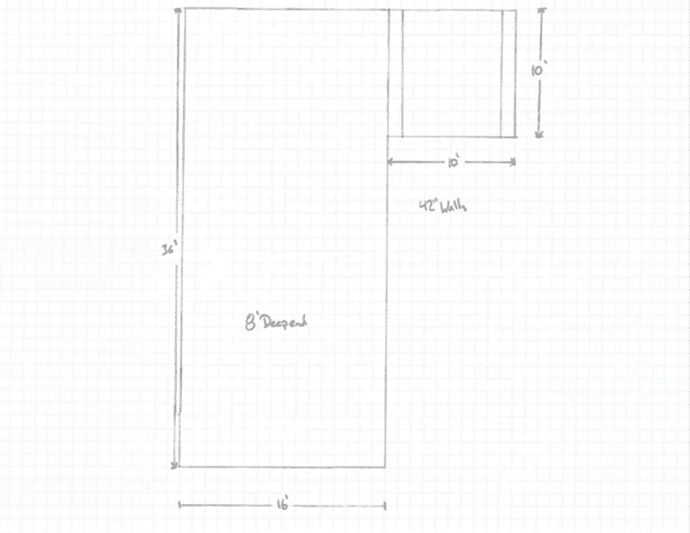 Step 1 Sketch Drawing of pool design Step 1 Sketch Drawing of pool design